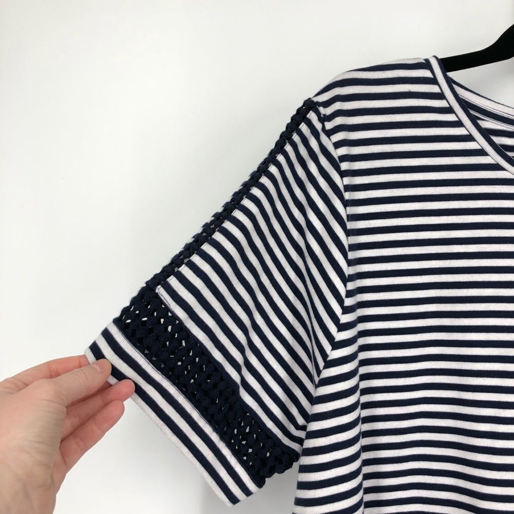 JOSEPH A. Striped Crochet Inset Top - Picture 3 of 8